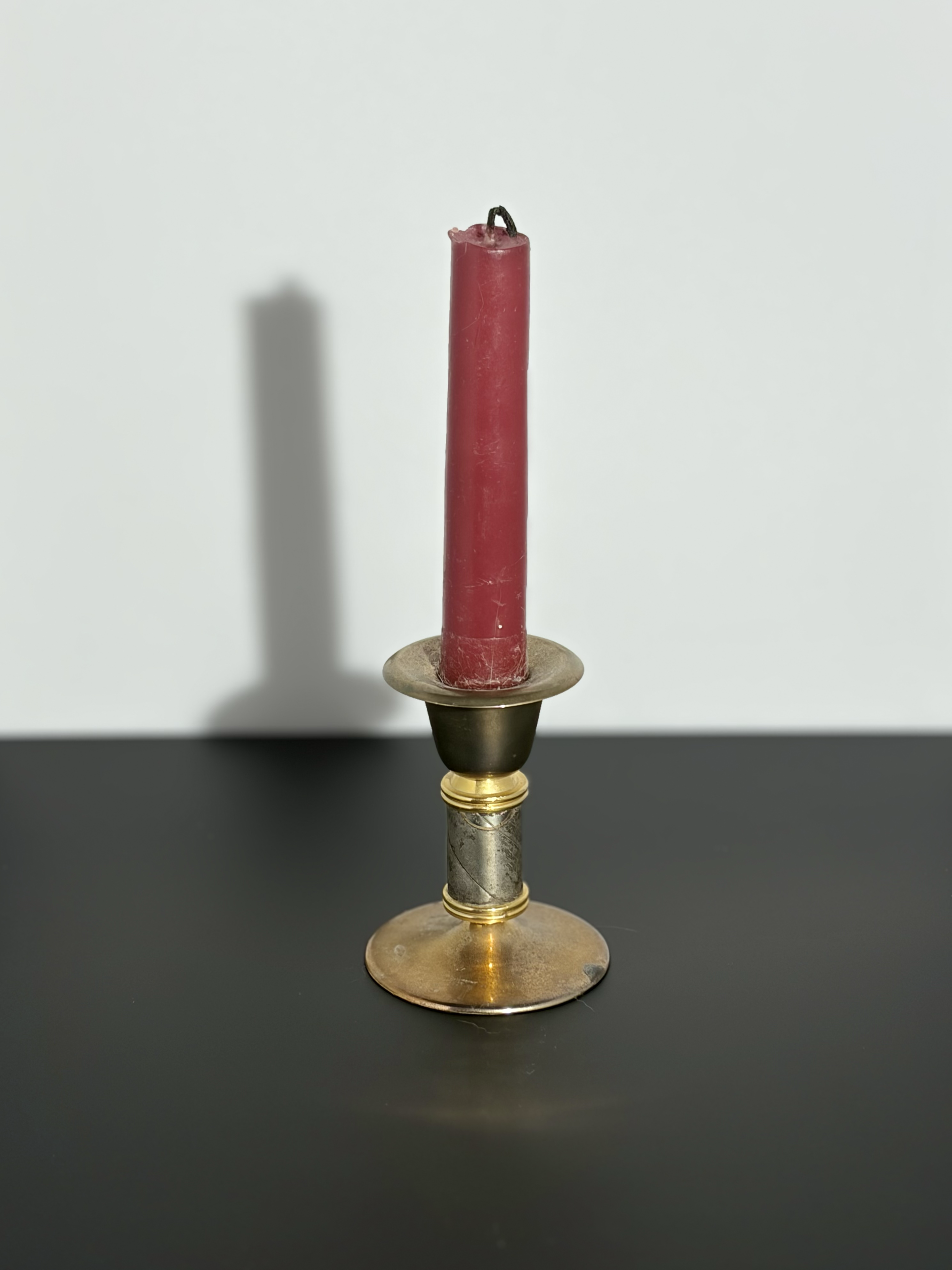 Front view of a candle.
